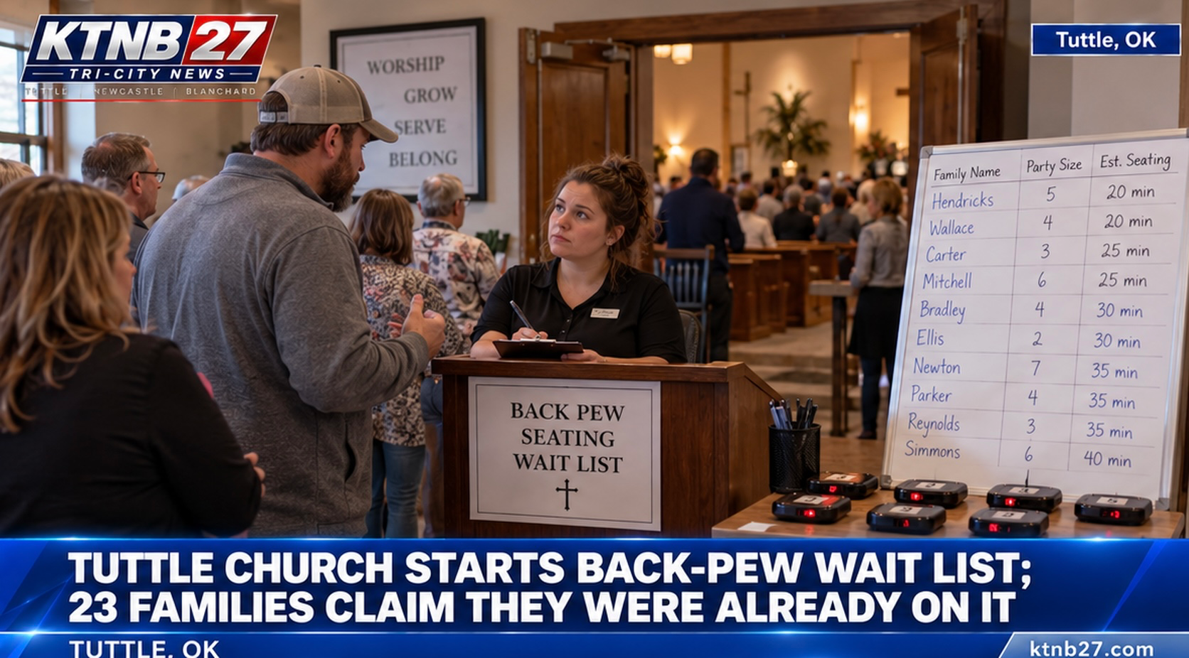 Tuttle Church Starts Back-Pew Wait List; 23 Families Claim They Were Already on It