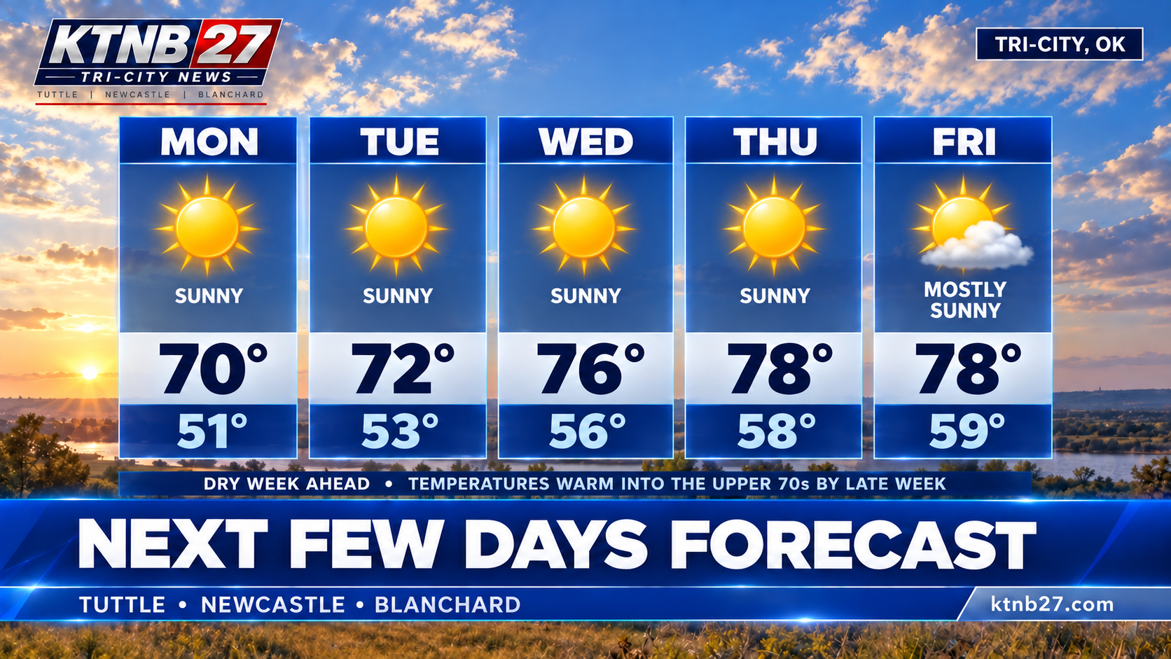 ☀️ KTNB 27 WEEKLY WEATHER OCTOBER 19–25 | TUTTLE • NEWCASTLE • BLANCHARD