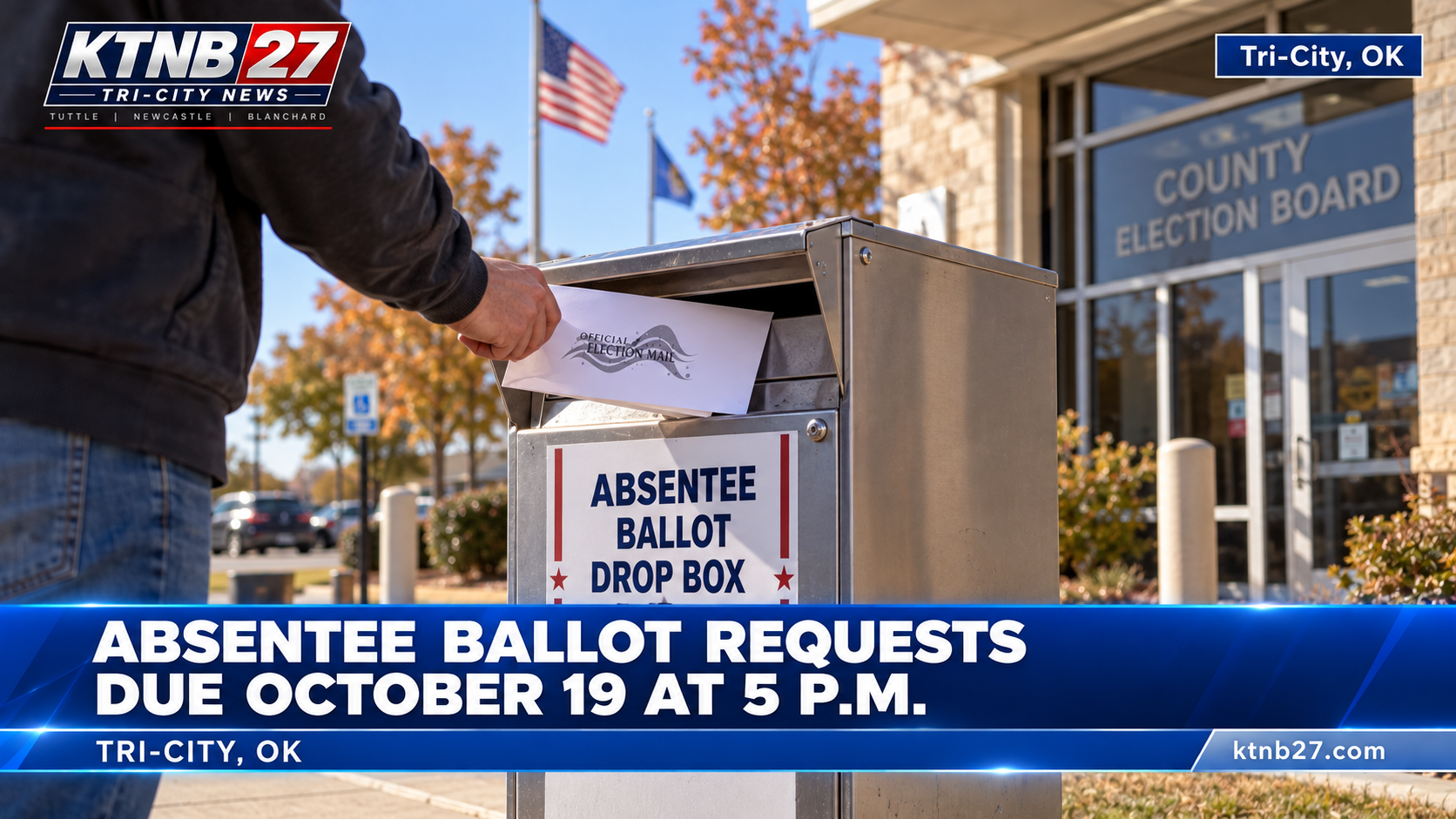 Absentee Ballot Requests Due October 19 at 5 p.m.